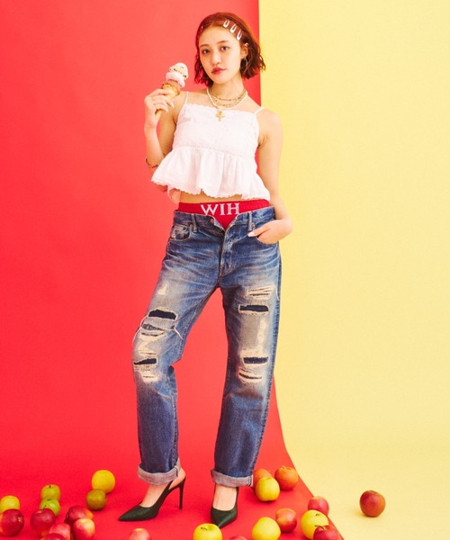 What Is Heart(ワットイズハート)の「Kogin embroidery line short pants -コギン刺しラインショートパンツ -(その他パンツ・レディース・ブルー/レッド・SMALL/MEDIUM)」の17枚目の写真