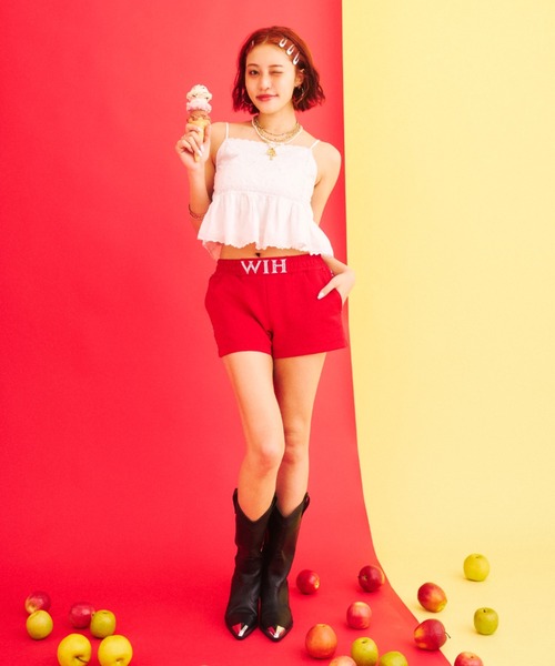 What Is Heart(ワットイズハート)の「Kogin embroidery line short pants -コギン刺しラインショートパンツ -(その他パンツ・レディース・ブルー/レッド・SMALL/MEDIUM)」の14枚目の写真