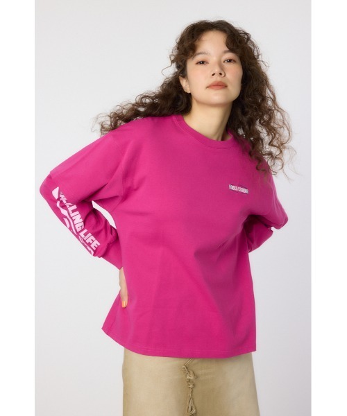 RODEO CROWNS WIDE BOWL(ロデオクラウンズワイドボウル)の「VintageフェイクレイヤードロングスリーブTシャツ(Tシャツ/カットソー・レディース・アイボリー/ブラック/スモークピンク/ダークグリーン・FREE)」の4枚目の写真