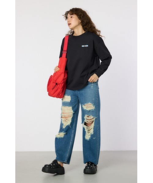 RODEO CROWNS WIDE BOWL(ロデオクラウンズワイドボウル)の「VintageフェイクレイヤードロングスリーブTシャツ(Tシャツ/カットソー・レディース・アイボリー/ブラック/スモークピンク/ダークグリーン・FREE)」の8枚目の写真