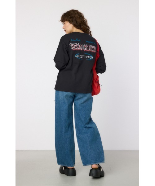 RODEO CROWNS WIDE BOWL(ロデオクラウンズワイドボウル)の「VintageフェイクレイヤードロングスリーブTシャツ(Tシャツ/カットソー・レディース・アイボリー/ブラック/スモークピンク/ダークグリーン・FREE)」の9枚目の写真