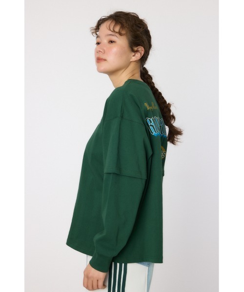 RODEO CROWNS WIDE BOWL(ロデオクラウンズワイドボウル)の「VintageフェイクレイヤードロングスリーブTシャツ(Tシャツ/カットソー・レディース・アイボリー/ブラック/スモークピンク/ダークグリーン・FREE)」の11枚目の写真