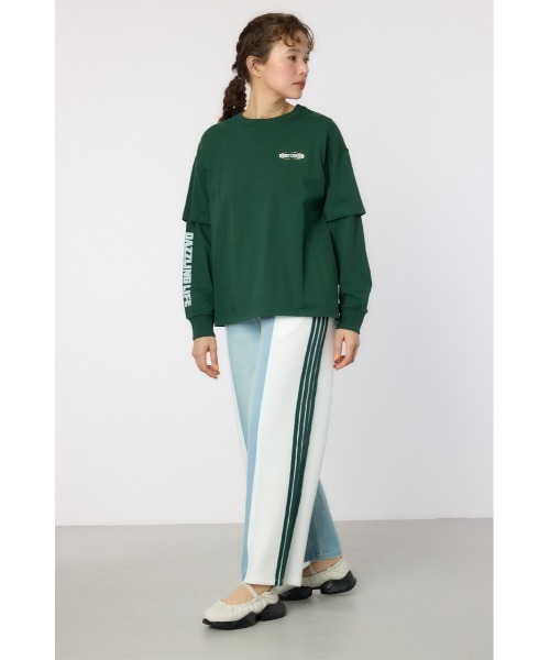 RODEO CROWNS WIDE BOWL(ロデオクラウンズワイドボウル)の「VintageフェイクレイヤードロングスリーブTシャツ(Tシャツ/カットソー・レディース・アイボリー/ブラック/スモークピンク/ダークグリーン・FREE)」の14枚目の写真