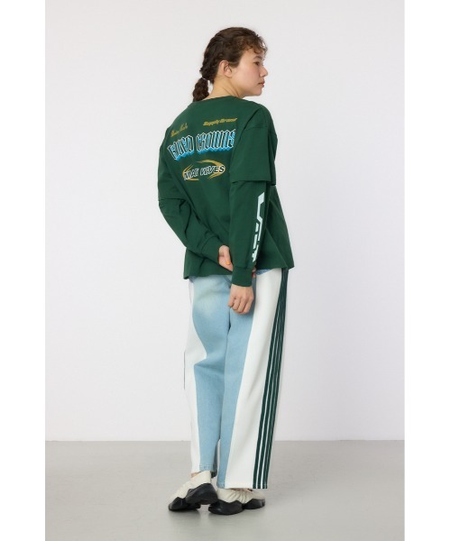 RODEO CROWNS WIDE BOWL(ロデオクラウンズワイドボウル)の「VintageフェイクレイヤードロングスリーブTシャツ(Tシャツ/カットソー・レディース・アイボリー/ブラック/スモークピンク/ダークグリーン・FREE)」の15枚目の写真