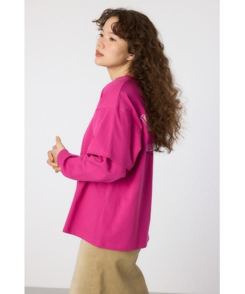 RODEO CROWNS WIDE BOWL(ロデオクラウンズワイドボウル)の「VintageフェイクレイヤードロングスリーブTシャツ(Tシャツ/カットソー・レディース・アイボリー/ブラック/スモークピンク/ダークグリーン・FREE)」の17枚目の写真