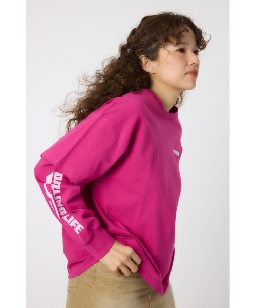 RODEO CROWNS WIDE BOWL(ロデオクラウンズワイドボウル)の「VintageフェイクレイヤードロングスリーブTシャツ(Tシャツ/カットソー・レディース・アイボリー/ブラック/スモークピンク/ダークグリーン・FREE)」の19枚目の写真
