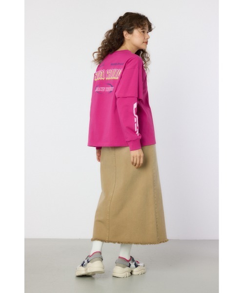 RODEO CROWNS WIDE BOWL(ロデオクラウンズワイドボウル)の「VintageフェイクレイヤードロングスリーブTシャツ(Tシャツ/カットソー・レディース・アイボリー/ブラック/スモークピンク/ダークグリーン・FREE)」の21枚目の写真