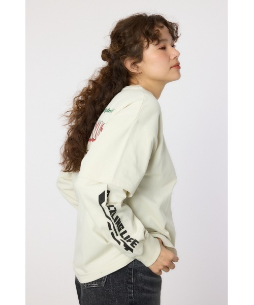 RODEO CROWNS WIDE BOWL(ロデオクラウンズワイドボウル)の「VintageフェイクレイヤードロングスリーブTシャツ(Tシャツ/カットソー・レディース・アイボリー/ブラック/スモークピンク/ダークグリーン・FREE)」の22枚目の写真