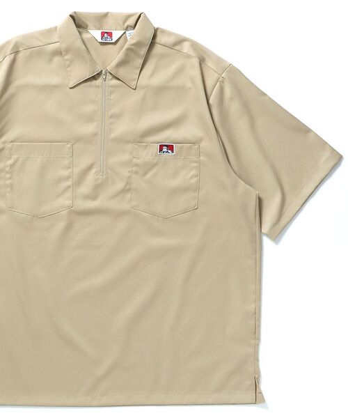 BEN DAVIS（ベンデイビス）】1/2 ZIP S/S SHIRT / シャツ