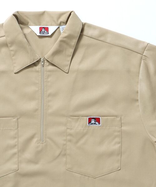 BEN DAVIS（ベンデイビス）の「【BEN DAVIS（ベンデイビス）】1/2 ZIP S/S SHIRT / シャツ レギュラー ワンポイント シンプル ハーフジップ（シャツ/ブラウス・メンズ・ブラック/ベージュ/ネイビー/その他1/ライトグレー・MEDIUM/LARGE/X-LARGE）」の20枚目の写真