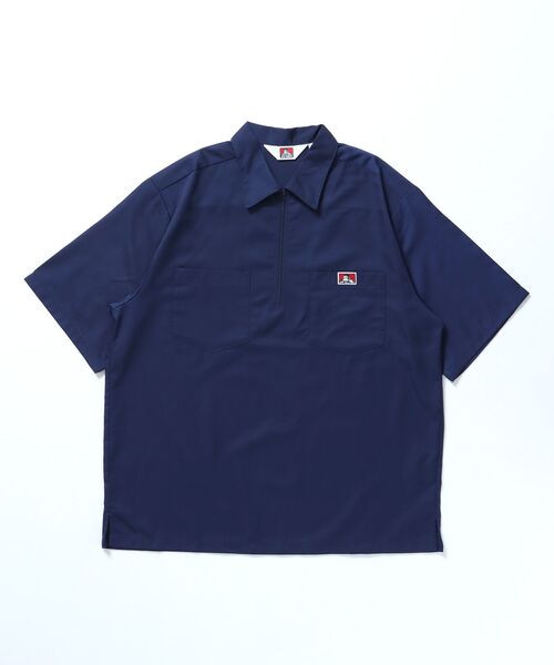 BEN DAVIS（ベンデイビス）の「【BEN DAVIS（ベンデイビス）】1/2 ZIP S/S SHIRT / シャツ レギュラー ワンポイント シンプル ハーフジップ（シャツ/ブラウス・メンズ・ブラック/ベージュ/ネイビー/その他1/ライトグレー・MEDIUM/LARGE/X-LARGE）」の18枚目の写真