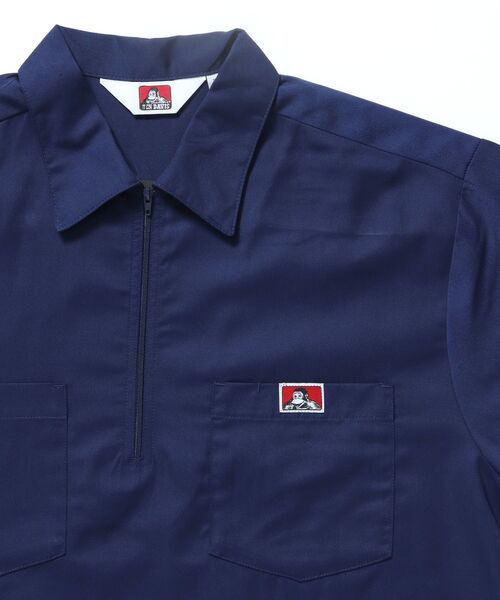 BEN DAVIS（ベンデイビス）の「【BEN DAVIS（ベンデイビス）】1/2 ZIP S/S SHIRT / シャツ レギュラー ワンポイント シンプル ハーフジップ（シャツ/ブラウス・メンズ・ブラック/ベージュ/ネイビー/その他1/ライトグレー・MEDIUM/LARGE/X-LARGE）」の17枚目の写真