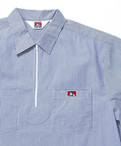 USA製 BEN DAVIS ベンデイビス ハーフジップ ワークシャツ ホワイト USA製BEN DAVISハーフジップワークシャツ XXL | CUSTOM FEVER