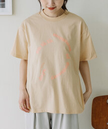 厚盛りプリントサークルロゴTシャツ