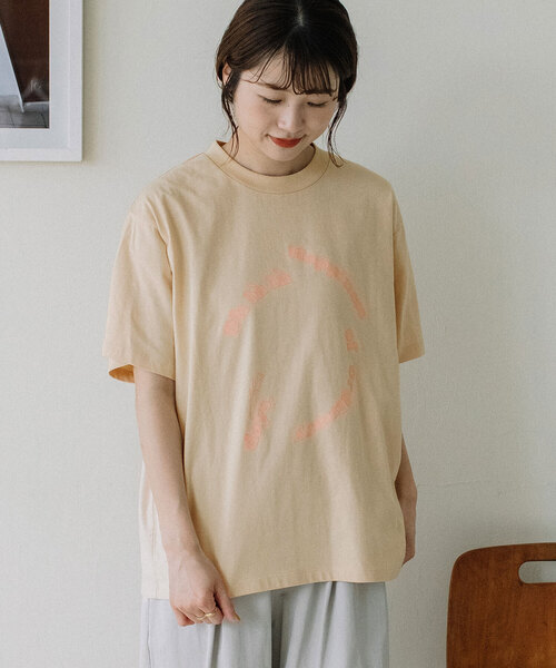 POU DOU DOU(プードゥドゥ)の「厚盛りプリントサークルロゴTシャツ(Tシャツ/カットソー・レディース・ダークグレー/アイボリー/グリーン・M)」の19枚目の写真