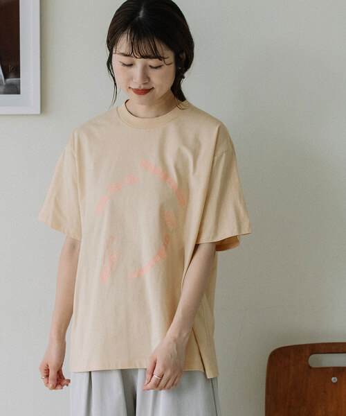 POU DOU DOU(プードゥドゥ)の「厚盛りプリントサークルロゴTシャツ(Tシャツ/カットソー・レディース・ダークグレー/アイボリー/グリーン・M)」の20枚目の写真