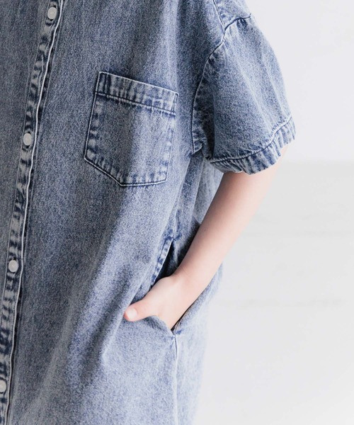 BAYFLOW（ベイフロー）の「[綿100%]デニムシャツワンピ(KIDS)（ワンピース・キッズ・ブラック/ブルー・120cm/110cm/150cm/140cm/130cm）」の18枚目の写真