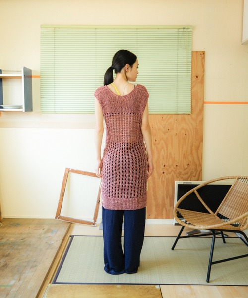 PAMM(パム)の「マクラメチュニックワンピース(ニット/セーター・レディース・コーラルピンク/ネイビー・フリー)」の19枚目の写真