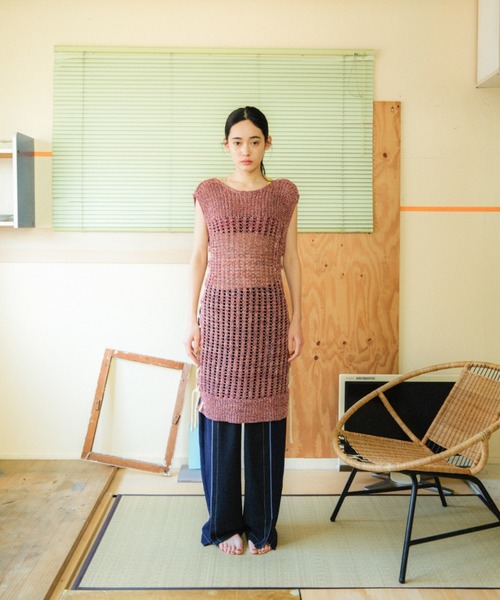 PAMM(パム)の「マクラメチュニックワンピース(ニット/セーター・レディース・コーラルピンク/ネイビー・フリー)」の16枚目の写真