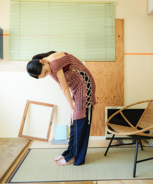 PAMM(パム)の「マクラメチュニックワンピース(ニット/セーター・レディース・コーラルピンク/ネイビー・フリー)」の14枚目の写真