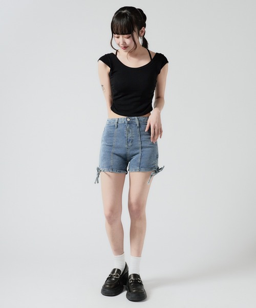 Chick(チック)の「フェイクレイヤード キャミソール(Tシャツ/カットソー・レディース・グレー/ブラック/レッド/ホワイト・FREE)」の22枚目の写真