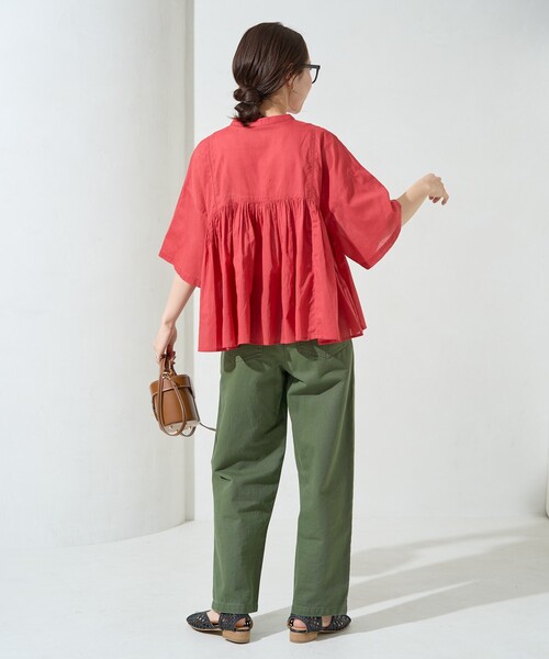 FREAK'S STORE（フリークスストア）の「限定展開　インド タック 切り替え フレア ブラウス（シャツ/ブラウス・レディース・ブラック/レッド/オフホワイト/モカ/イエロー/ネイビー・ﾌﾘ-）」の16枚目の写真