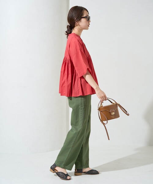 FREAK'S STORE（フリークスストア）の「限定展開　インド タック 切り替え フレア ブラウス（シャツ/ブラウス・レディース・ブラック/レッド/オフホワイト/モカ/イエロー/ネイビー・ﾌﾘ-）」の17枚目の写真