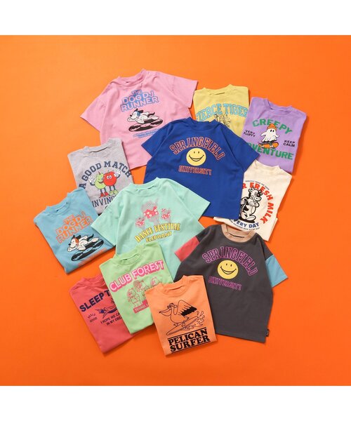 BREEZE(ブリーズ)の「【WEB限定/ジュニア対応】いろいろカレッジ半袖Tシャツ(Tシャツ/カットソー・キッズ・ブルー/グレー/アイボリー/サックスブルー/ミント/オレンジ/パープル/イエロー/ピンク/レインボー/ライム/レッド・90/100/110/120/130/140/150)」の18枚目の写真