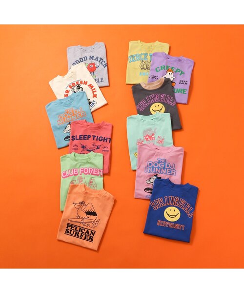 BREEZE(ブリーズ)の「【WEB限定/ジュニア対応】いろいろカレッジ半袖Tシャツ(Tシャツ/カットソー・キッズ・ブルー/グレー/アイボリー/サックスブルー/ミント/オレンジ/パープル/イエロー/ピンク/レインボー/ライム/レッド・90/100/110/120/130/140/150)」の19枚目の写真