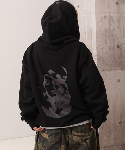 Laufer(ロイファー)の「【Laufer】アブストラクト フェイス ジップパーカー / Abstract Face ZIP Hoodie(パーカー・メンズ・レッド/ブラック/グレー・M/L)」の10枚目の写真
