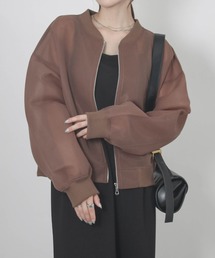ブルゾン MA1 ブラウン 茶色 ルージュヴィフ ルージュ ヴィフ ラクレ Rouge vif la cle チェックビック