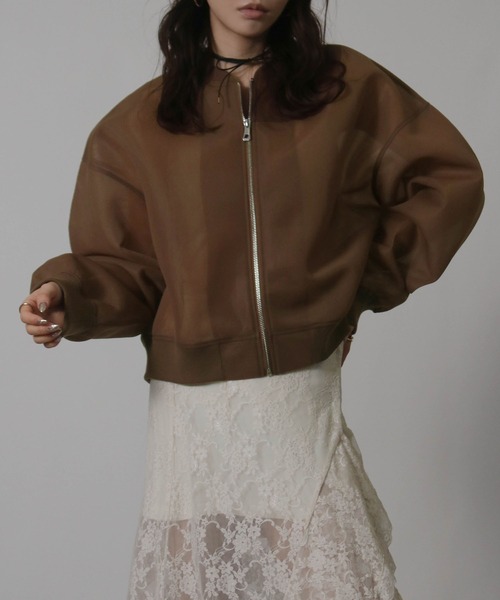 Social GIRL（ソーシャルガール）の「ダンボールシアーMA-1ブルゾン（MA-1・レディース・ホワイト/ブラック/カーキ/モカ・M）」の3枚目の写真