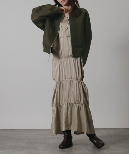 Social GIRL（ソーシャルガール）の「ダンボールシアーMA-1ブルゾン（MA-1・レディース・ホワイト/ブラック/カーキ/モカ・M）」の12枚目の写真