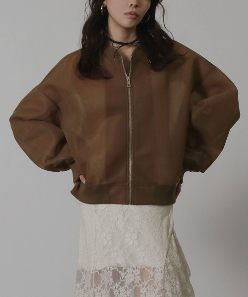 Social GIRL（ソーシャルガール）の「ダンボールシアーMA-1ブルゾン（MA-1・レディース・ホワイト/ブラック/カーキ/モカ・M）」の13枚目の写真