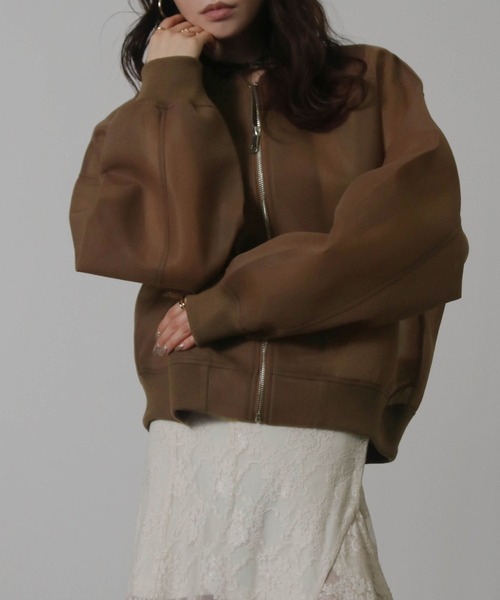 Social GIRL（ソーシャルガール）の「ダンボールシアーMA-1ブルゾン（MA-1・レディース・ホワイト/ブラック/カーキ/モカ・M）」の14枚目の写真