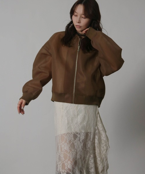 Social GIRL（ソーシャルガール）の「ダンボールシアーMA-1ブルゾン（MA-1・レディース・ホワイト/ブラック/カーキ/モカ・M）」の15枚目の写真