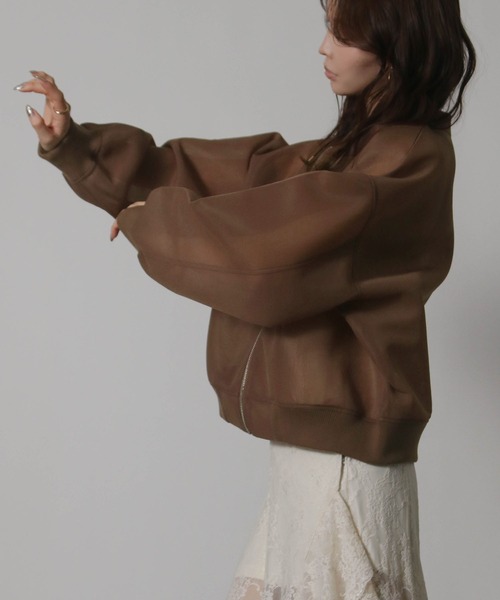 Social GIRL（ソーシャルガール）の「ダンボールシアーMA-1ブルゾン（MA-1・レディース・ホワイト/ブラック/カーキ/モカ・M）」の16枚目の写真