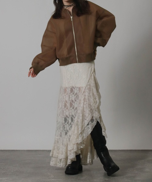 Social GIRL（ソーシャルガール）の「ダンボールシアーMA-1ブルゾン（MA-1・レディース・ホワイト/ブラック/カーキ/モカ・M）」の6枚目の写真