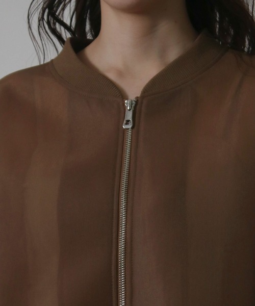 Social GIRL（ソーシャルガール）の「ダンボールシアーMA-1ブルゾン（MA-1・レディース・ホワイト/ブラック/カーキ/モカ・M）」の7枚目の写真