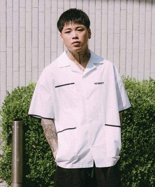 Subciety（サブサエティ）の「Barber shirt（シャツ/ブラウス・メンズ・ホワイト/ブラック・MEDIUM/SMALL/X-LARGE/LARGE）」の7枚目の写真