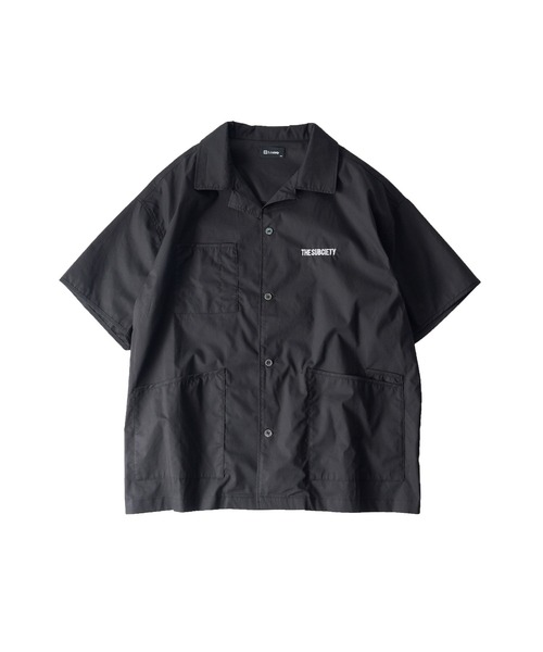 今期もの！　Subciety ブラック 半袖シャツ XL バーバーシャツ セール】Barber shirt（シャツ/ブラウス）｜Subciety