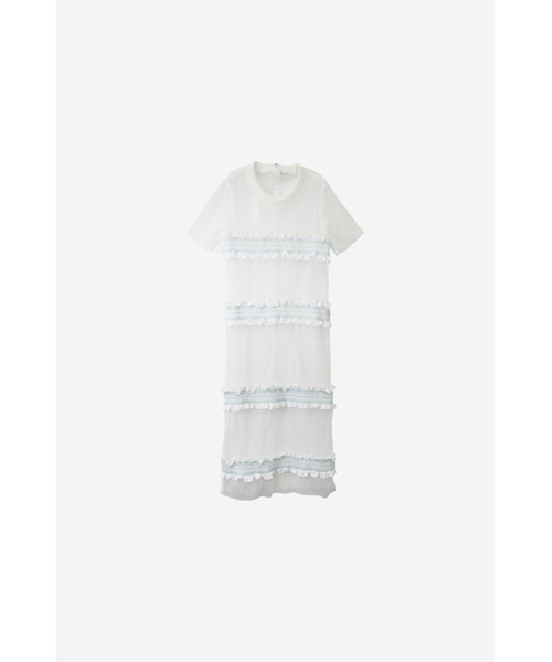 LOVE POMME POMME(ラブポムポム)の「Smocking Tulle Dress(ワンピース・レディース・ホワイト・FREE)」の1枚目の写真