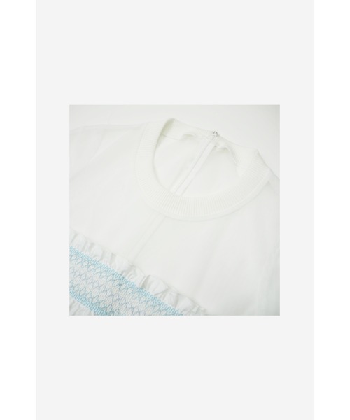 LOVE POMME POMME(ラブポムポム)の「Smocking Tulle Dress(ワンピース・レディース・ホワイト・FREE)」の4枚目の写真