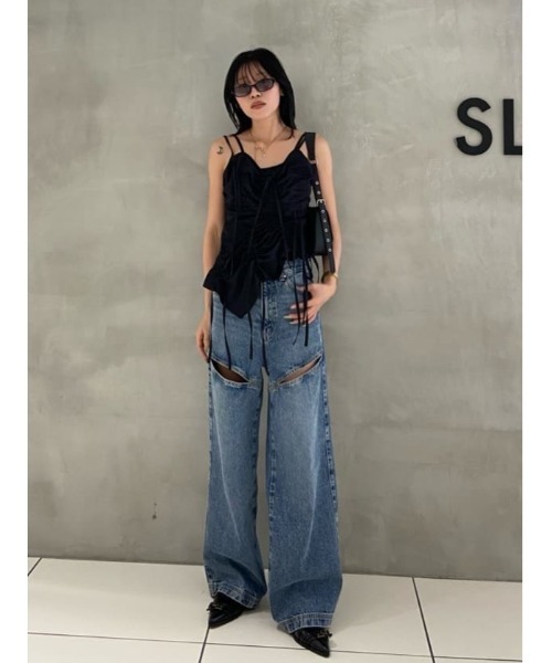 セール】DRAWSTRING CAMI TOPS ドローストリング キャミ
