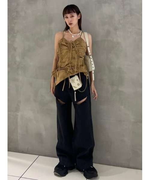 キャミソール DRAWSTRING CAMI TOPS ドローストリング キャミ トップス 夏服 セール】DRAWSTRING CAMI TOPS ドローストリング キャミ