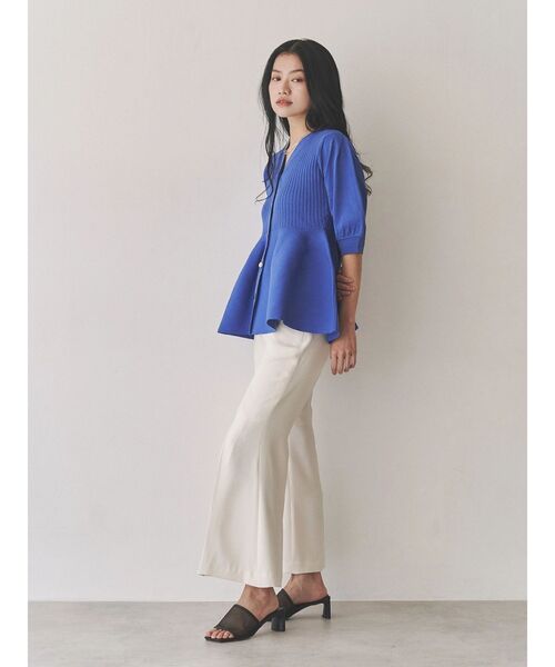 TONAL（トーナル）の「ペプラムリブニットカーディガン（カーディガン/ボレロ・レディース・ブルー/グレー/オフホワイト・MEDIUM）」の9枚目の写真