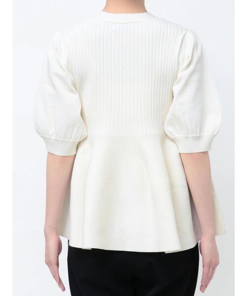 TONAL（トーナル）の「ペプラムリブニットカーディガン（カーディガン/ボレロ・レディース・ブルー/グレー/オフホワイト・MEDIUM）」の10枚目の写真