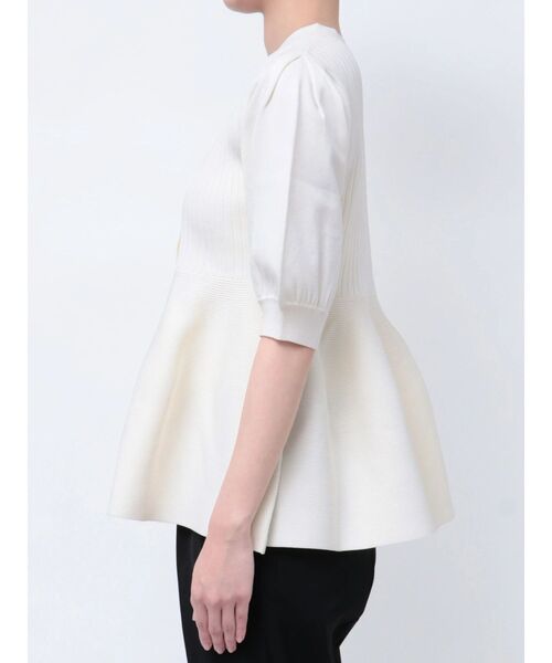 TONAL（トーナル）の「ペプラムリブニットカーディガン（カーディガン/ボレロ・レディース・ブルー/グレー/オフホワイト・MEDIUM）」の14枚目の写真