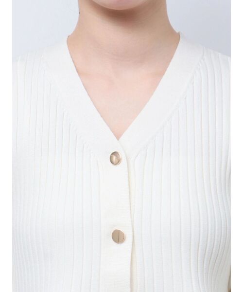 TONAL（トーナル）の「ペプラムリブニットカーディガン（カーディガン/ボレロ・レディース・ブルー/グレー/オフホワイト・MEDIUM）」の16枚目の写真