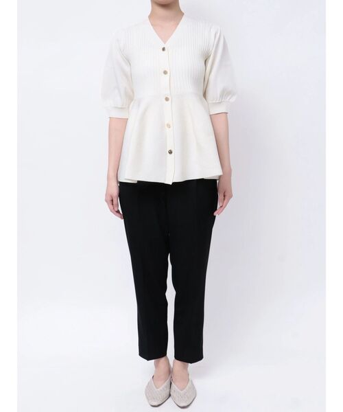 TONAL（トーナル）の「ペプラムリブニットカーディガン（カーディガン/ボレロ・レディース・ブルー/グレー/オフホワイト・MEDIUM）」の20枚目の写真